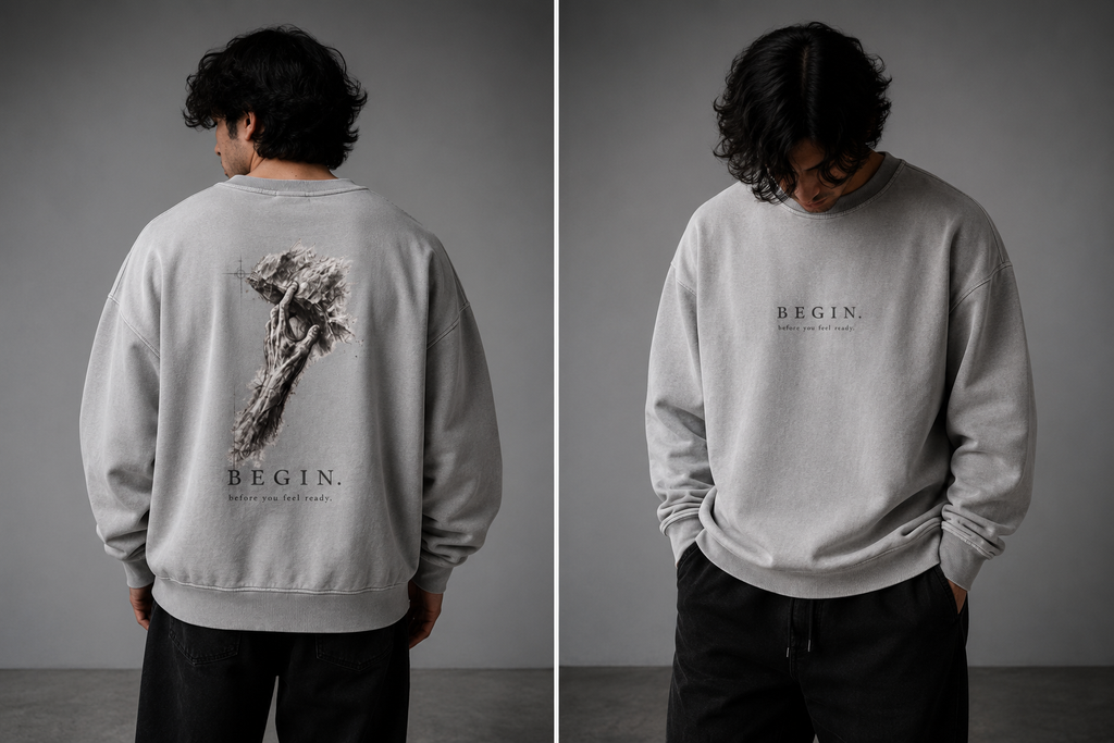 BEGIN. Chapter 01 : Unisex Boxy Vintage Washed Sweatshirt