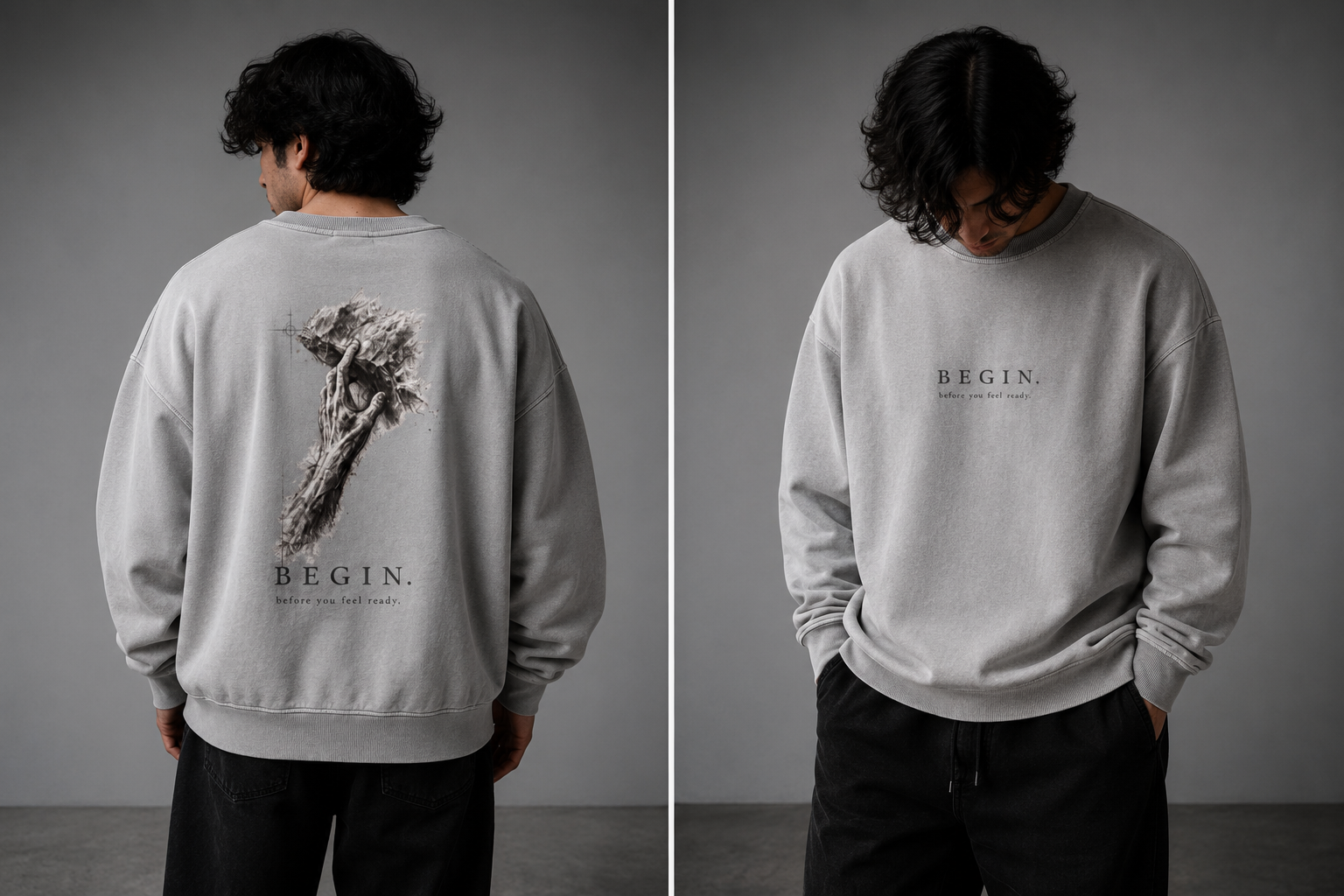 BEGIN. Chapter 01 : Unisex Boxy Vintage Washed Sweatshirt